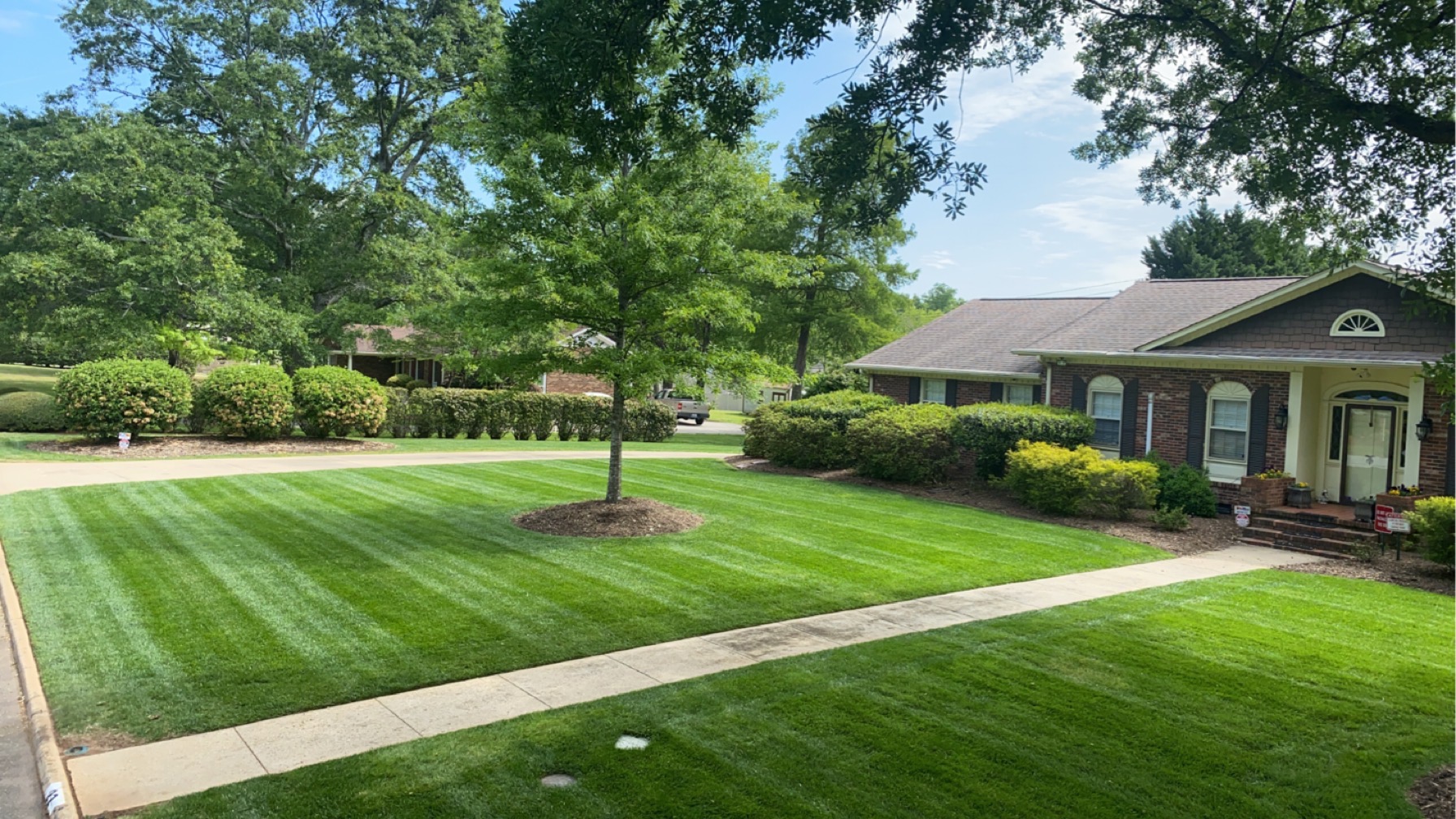 Beautiful landscaping and ranch home